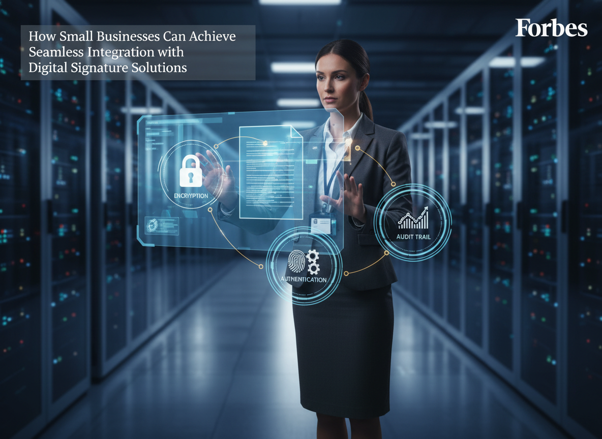 IT professional examining a holographic display of digital signature security features