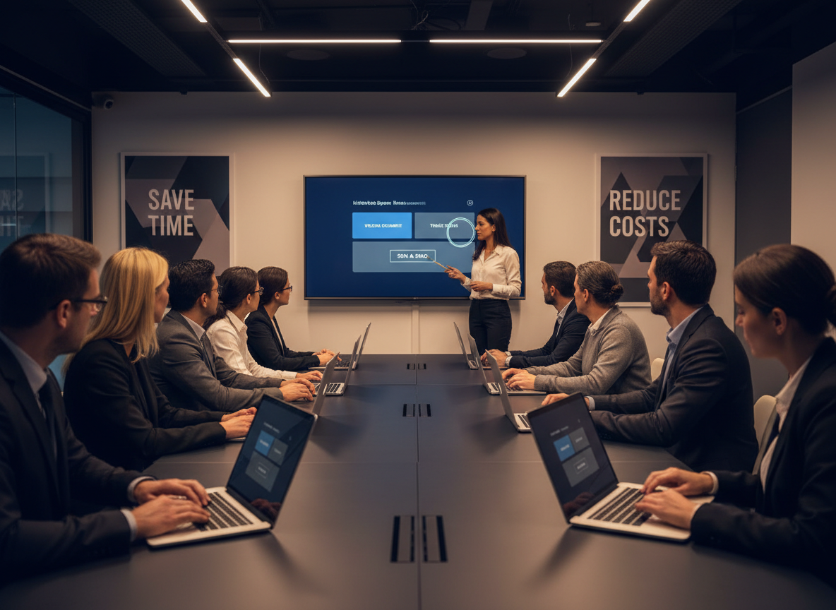 Training session showing employees learning how to use digital signature platforms effectively.